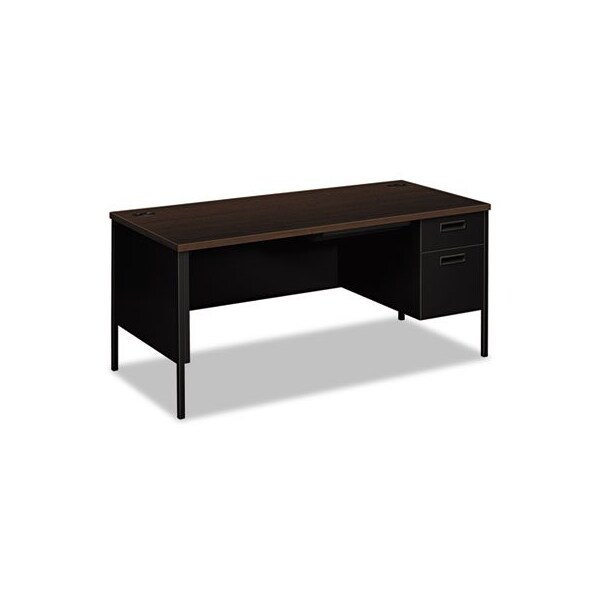 Hon HON, METRO CLASSIC RIGHT PEDESTAL DESK, 66W X 30D X 29.5H, MOCHA/BLACK - P3265RMOP
