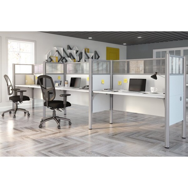 Bestar Bestar Pro-Biz 183W 3-Person Office Cubicles with High Privacy Panels in white - 100872D-17
