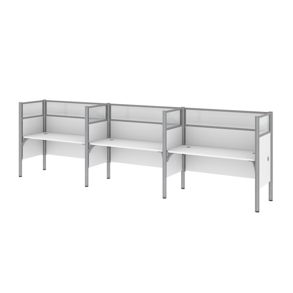 Bestar Bestar Pro-Biz 183W 3-Person Office Cubicles with High Privacy Panels in white - 100872D-17