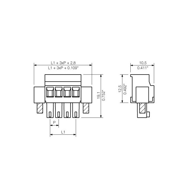 Weidmuller Barrier Strip Terminal Block, 17.5A, 1.5Mm2, 1 Row(S), 1 Deck(S) - 1940030000