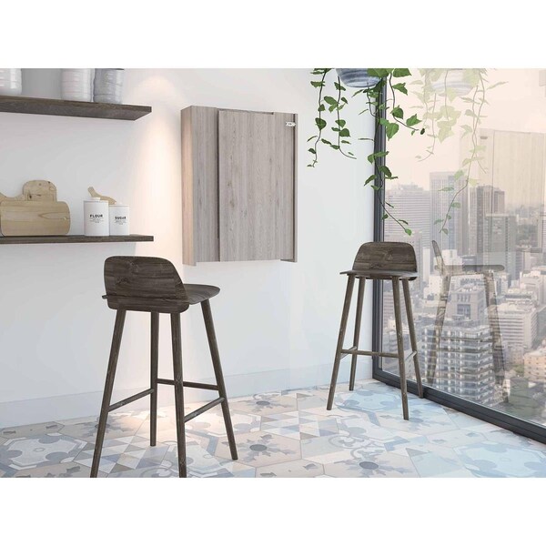 Gfancy Fixtures Modern Gray Retractable Desk or Bar Cabinet - GF3683888