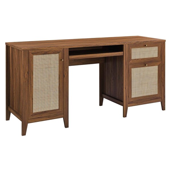 Modway Furniture 63 in. Soma Office Desk, Walnut - EEI-6117-WAL
