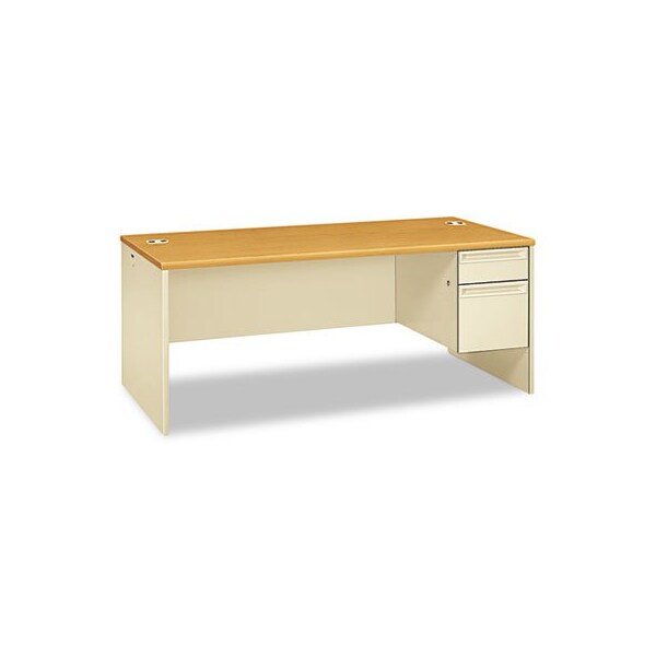 Hon HON, 38000 SERIES RIGHT PEDESTAL DESK, 72W X 36D X 29.5H, HARVEST/PUTTY - 38293RCL