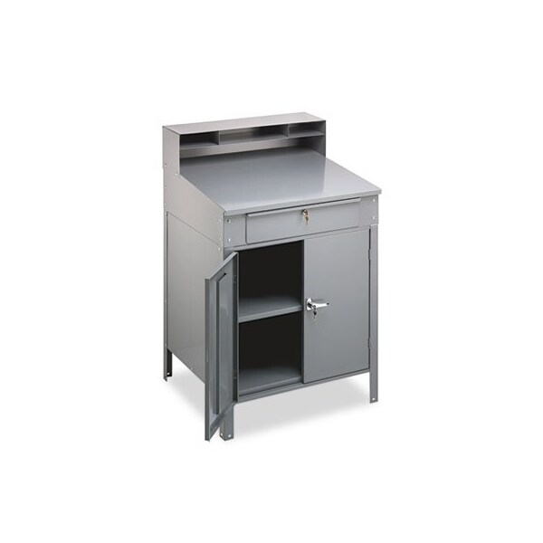 Tennsco , STEEL CABINET SHOP DESK, 36W X 30D X 53.75H, MEDIUM GRAY - SR58MG