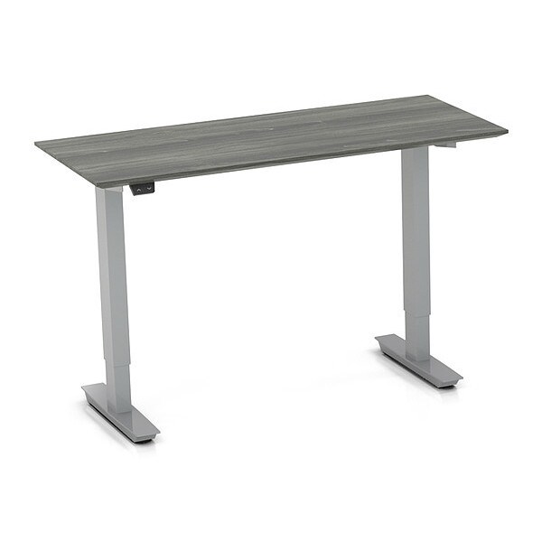 Mayline Adjustable Desk Medina 3-Stg Universal Bridge, Gray, 48"x20", 20" D X 24-1/2" to 50" H, 48" W X - MNBDGH3LGS