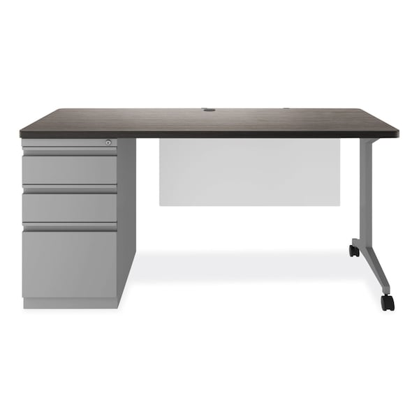 Hirsh Industries Desks, 24" D X 28.75" H, 60" W X Charcoal Woodgrain/Gray - HSD6030CM