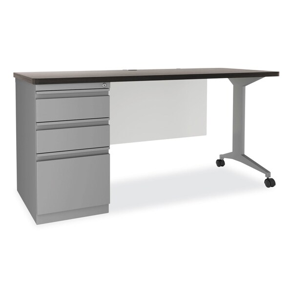 Hirsh Industries Desks, 24" D X 28.75" H, 60" W X Charcoal Woodgrain/Gray - HSD6030CM