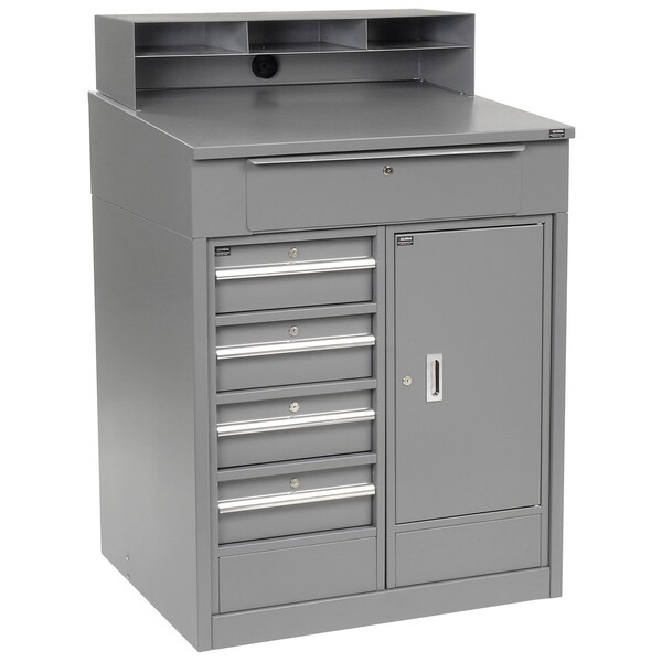Global Industrial Cabinet Base 30 D X 51-1/2 in H, 34-1/2 in W X Steel, Gray - 237408