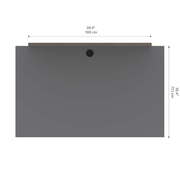 Bestar Prestige + 40W Desk Bridge, Bark Grey & Slate - 99820-000047
