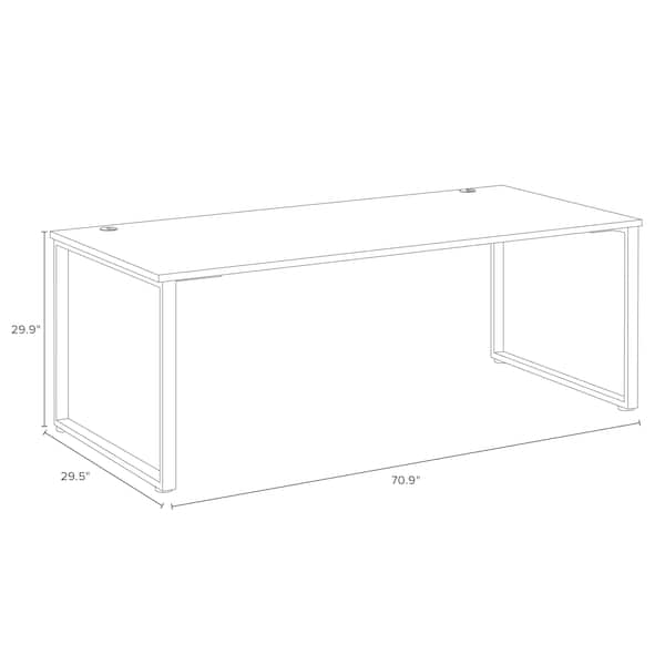 Hirsh Commercial Desks, 29.5 in D X 29.9 in H, 70.9 in W X Steel, Black / Weathered Charcoal - 23985