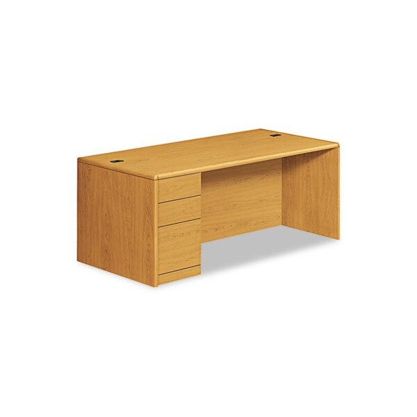 Hon HON, 10700 SERIES SINGLE PEDESTAL DESK, FULL LEFT PEDESTAL, 72W X 36D X 29.5H, HARVEST - 10788LCC