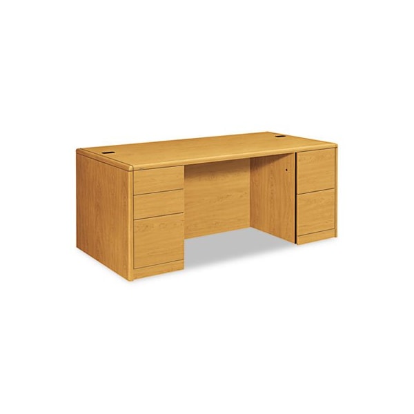 Hon HON, 10700 DOUBLE PEDESTAL DESK WITH FULL HEIGHT PEDESTALS, 72W X 36D X 29.5H, HARVEST - 10799CC