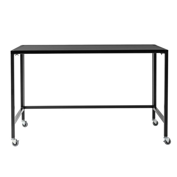 Homeroots Minimalist Metal Folding Table Desk, Black - 400742