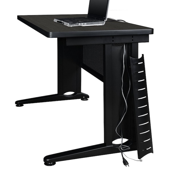 Regency Fusion Single Pedestal Desks, 24 D X 29 H, 60 W X Wood, Metal, Ash Grey - MSP6024AG