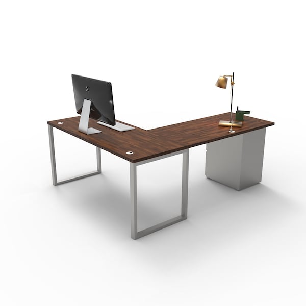 We'Re It Connect It L-Shaped Desk, 77 in D X 30 in H, 60 in W X Thermally Fused Laminate - DI60304824L1BBF-BS-WNB