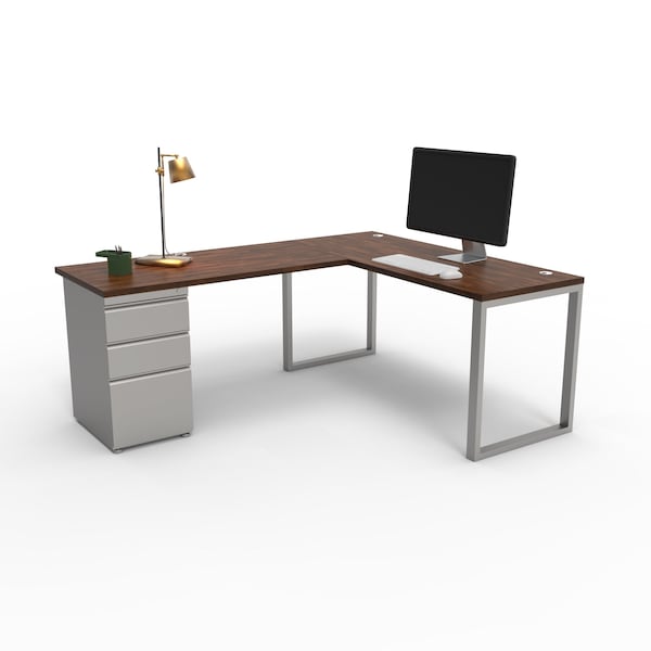 We'Re It Connect It L-Shaped Desk, 77 in D X 30 in H, 60 in W X Thermally Fused Laminate - DI60304824L1BBF-BS-WNB