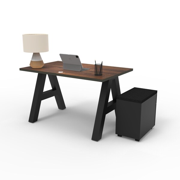 We'Re It A-Frame Writing Desk W/ Storage, 24 in D X 30 in H, 48 in W X Laminate - AF4824-PED-7973