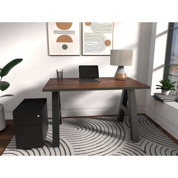 We'Re It A-Frame Writing Desk W/ Storage, 24 in D X 30 in H, 48 in W X Laminate - AF4824-PED-7973