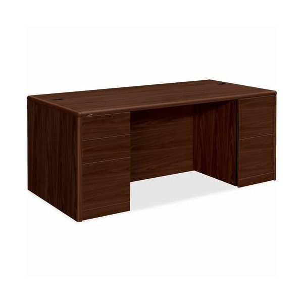 Hon HON 10799NN, 10700 DOUBLE PEDESTAL DESK WITH FULL PEDESTALS, 72W X 36D X 29.5H, MAHOGANY - HON10799NN