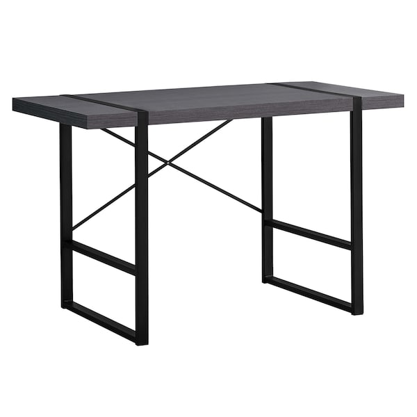 Homeroots 23.75 x 49 x 30 in. Grey & Black Metal Computer Desk - 355720