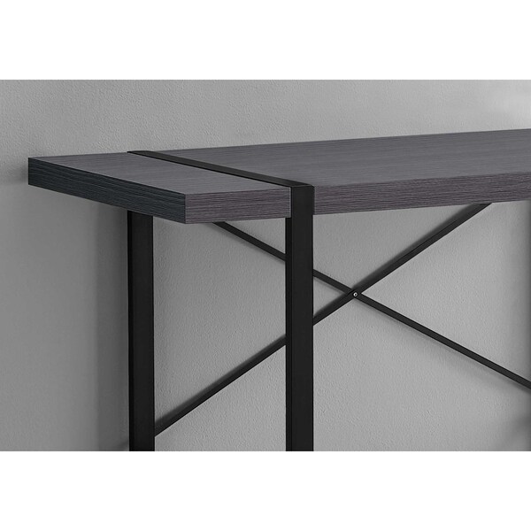 Homeroots 23.75 x 49 x 30 in. Grey & Black Metal Computer Desk - 355720