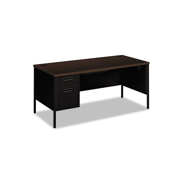 Hon HON, METRO CLASSIC LEFT PEDESTAL DESK, 66W X 30D X 29.5H, MOCHA/BLACK - P3266LMOP