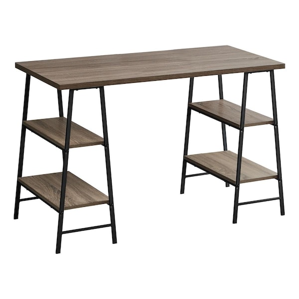 Clean Choice 48 in. Contemporary Computer Desk - Dark Taupe & Black Metal - CL3593411