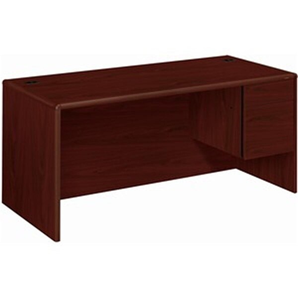 Seatsolutions 31.25 x 68 x 32 in. Contemporary Laminate RTPED Pedestal Desk, Mahogany - SE3740420