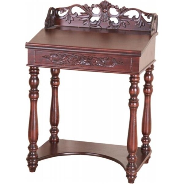 International Caravan International Caravan Inc 3836 Small Carve Writing Desk - Brown - 3836
