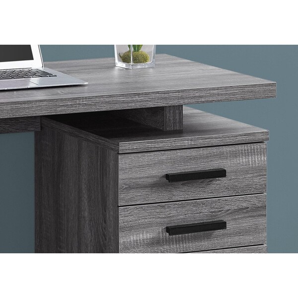 Homeroots 30 in. Grey & Black Particle BoardLaminate & MDF Computer Desk - 333466