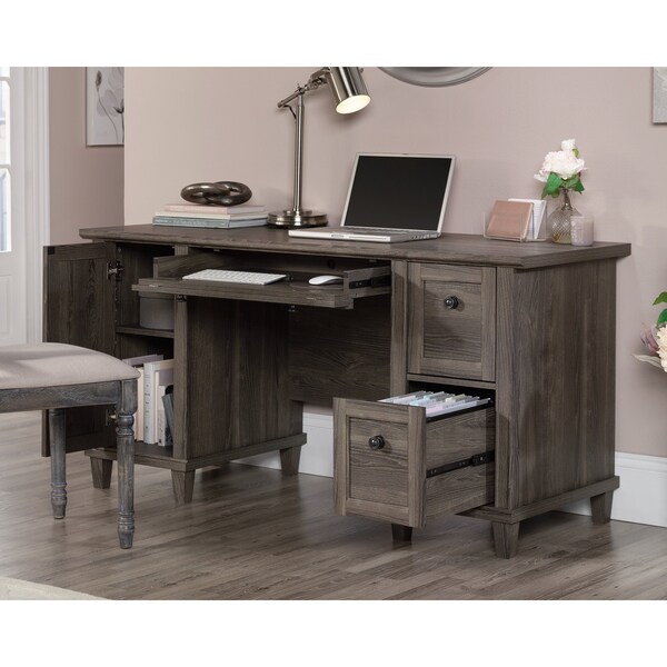 Sauder Computer Desk, 23.39 in D X 30 in H, 59.06 in W X Solid wood, Engineered wood - 430786