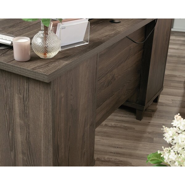 Sauder Computer Desk, 23.39 in D X 30 in H, 59.06 in W X Solid wood, Engineered wood - 430786