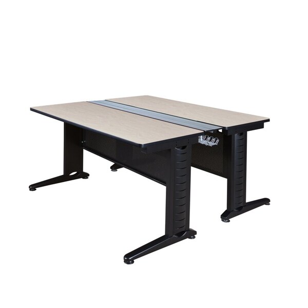 Fusion Benching Station Desks > Benching > Fusion Benching Systems, 58 D X 29 H, 72 W X Wood|Metal, Maple - MFB7258PL