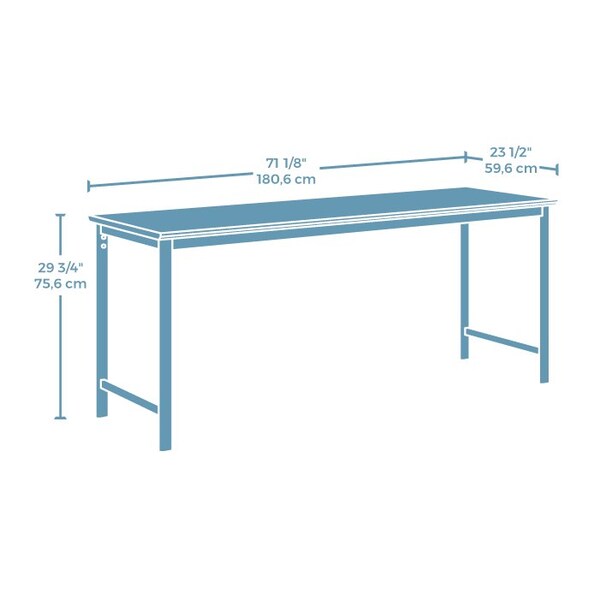 Worksense By Sauder 23.46 in D X 29.76 in H, 71.1 in W X Engineered wood, Metal - 426297