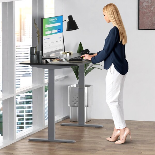 Uncaged Ergonomics RiseUpElectricStandingDesk60X30"BlkDesktopDualMotorMemory, RU2gbkMDF60 - RU2GBKMDF60