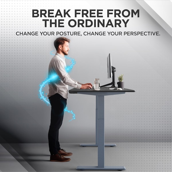Uncaged Ergonomics RiseUpElectricStandingDesk60X30"BlkDesktopDualMotorMemory, RU2gbkMDF60 - RU2GBKMDF60