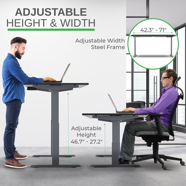 Uncaged Ergonomics RiseUpElectricStandingDesk60X30"BlkDesktopDualMotorMemory, RU2gbkMDF60 - RU2GBKMDF60