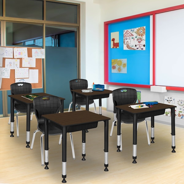 Regency Adjustable Height Classroom School Desk W/ Book Storage, 26 in W X Metal, Plastic, Laminate - RSDBX18526NW