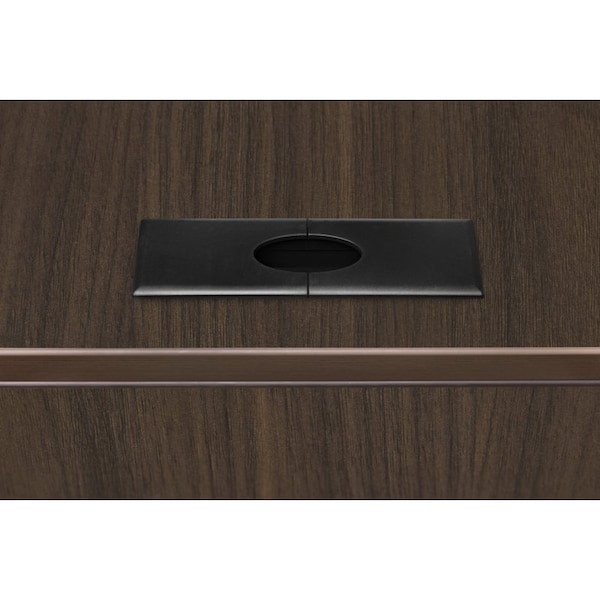 Regency Legacy 66 x 77'' L Desk with Single Full Pedestal Drawer Unit, Neo Walnut - LLDSPF663047NW
