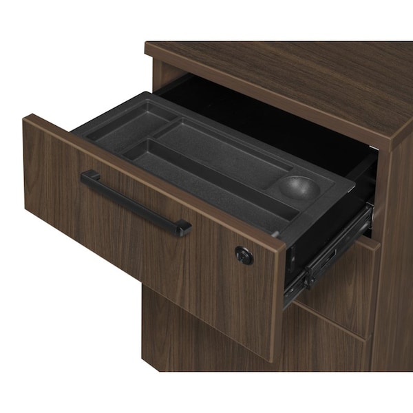 Regency Legacy 66 x 77'' L Desk with Single Full Pedestal Drawer Unit, Neo Walnut - LLDSPF663047NW