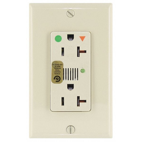 Leviton Receptacle, 20 A Amps, 125VAC, Decorator Duplex Outlet, 5-20R, Ivory - 8380-IGI