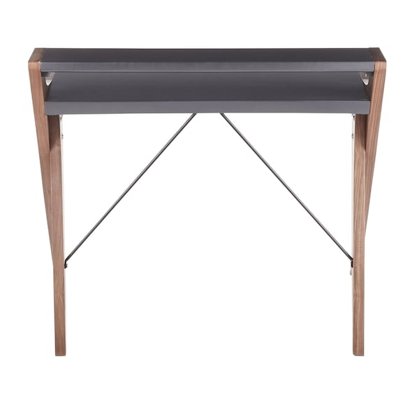 Lumisource Archer Desk in Walnut Wood with Grey Wood Top - OFD-ARCHER WLGY
