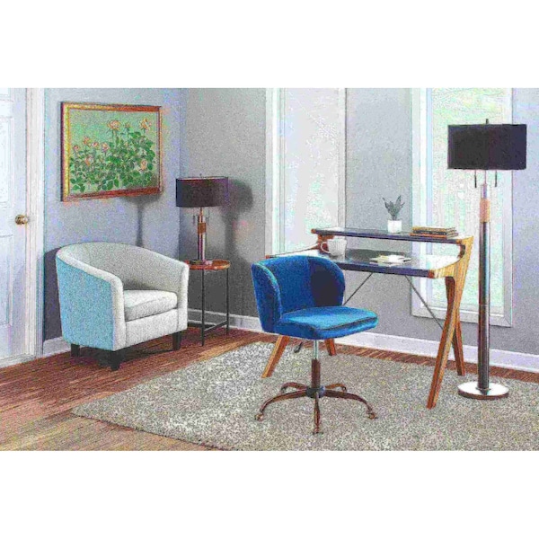 Lumisource Archer Desk in Walnut Wood with Grey Wood Top - OFD-ARCHER WLGY