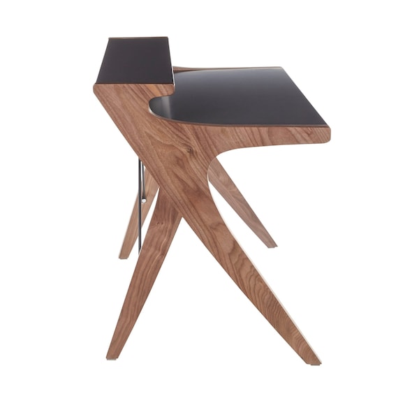 Lumisource Archer Desk in Walnut Wood with Grey Wood Top - OFD-ARCHER WLGY