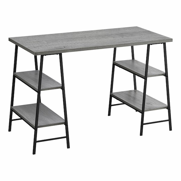 Clean Choice 48 in. Contemporary Computer Desk - Grey & Black Metal - CL3600153
