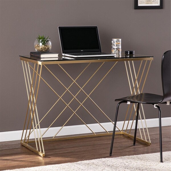 Gfancy Fixtures Modern Glass Top Desk - GF3094173