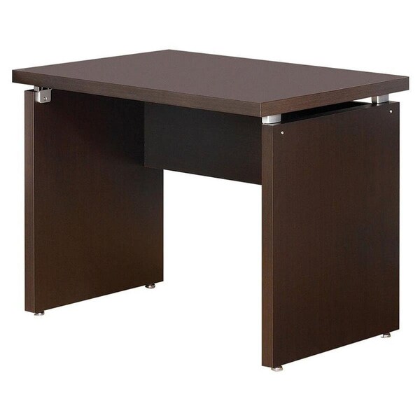 Benjara 30.75 x 39.25 x 27.5 in. Transitional Style Wooden Desk Return with Wide Top, Espresso Brown - BM206505