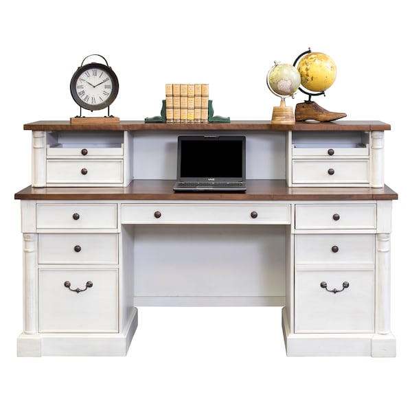 Martin Furniture Durham Computer Desk in Weathered White - IMDU689