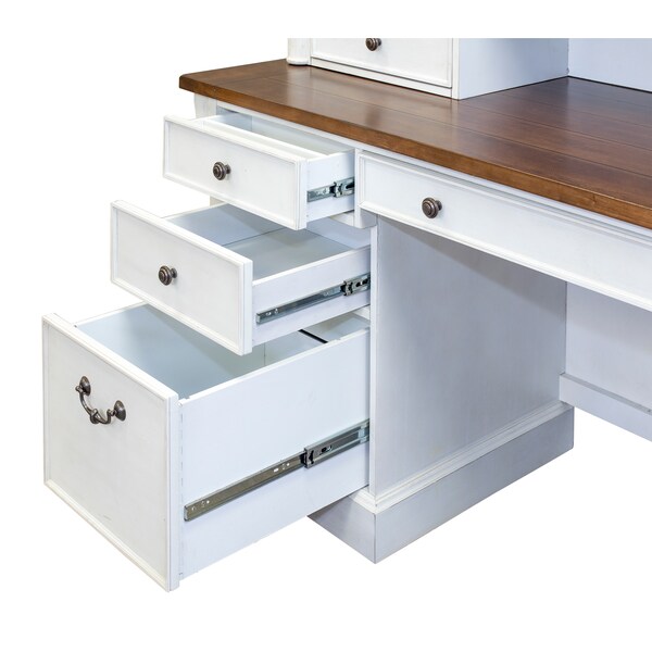 Martin Furniture Durham Computer Desk in Weathered White - IMDU689