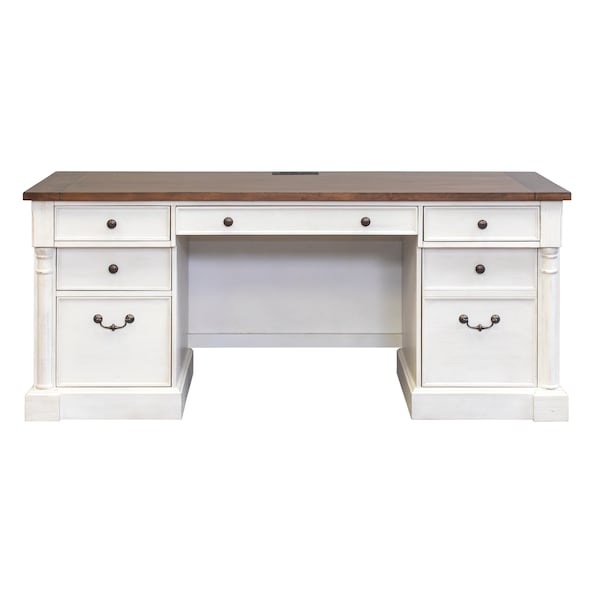 Martin Furniture Durham Computer Desk in Weathered White - IMDU689